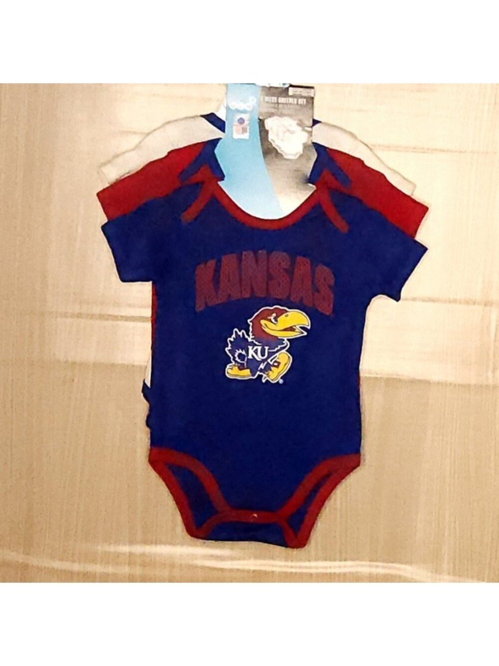 University Of Kansas Gen 2 Infant 3 Piece Creeper Bodysuit Set 3-6 Months